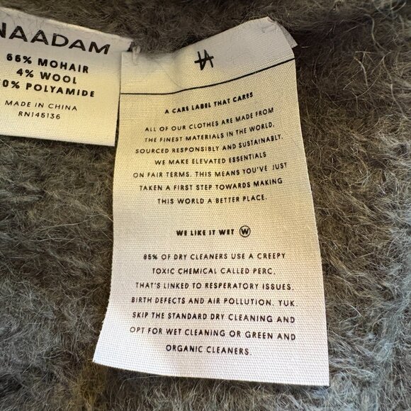 NAADAM Umbriel Turtleneck Sweater gray size M medium mohair wool tie sleeve - Picture 11 of 12